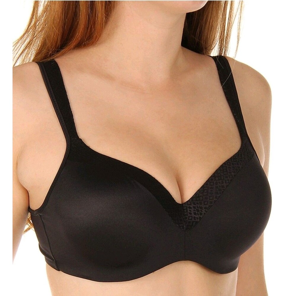 Playtex 44DD Love My Curves Balconette Underwire Bra 4823 Molded Cups Black $46